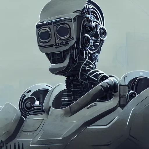 Prompt: concept art portrait of a diesel punk robot on a depth of field background, by cam sykes. an intricate, elegant, highly detailed digital painting, concept art, smooth, sharp focus, illustration, in the style of syd mead.