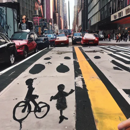 Prompt: childs drawing on new york city