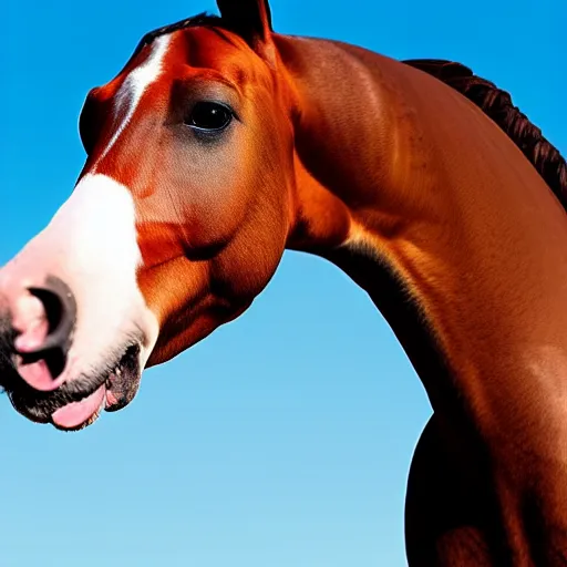 Image similar to a horse with a dog head, realistic photo, 8 k.