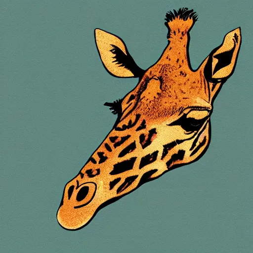 Image similar to a giraffe in the style of albrecht drurer's rhinoceros