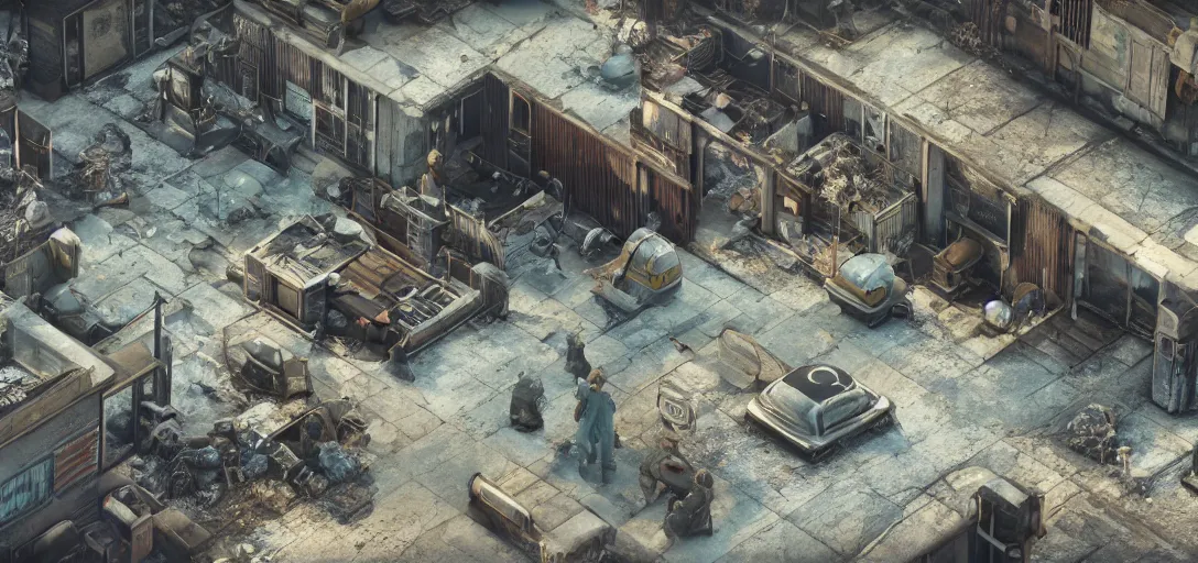 Prompt: Isometric 3d octane render of Fallout 4