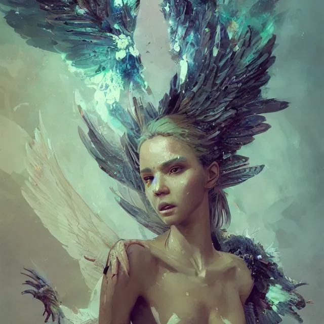 Prompt: beauty girl, wings, angel sexy, hyper detailed, insane details, intricate, elite, elegant, luxury, by ismail inceoglu dragan bibin hans thoma greg rutkowski alexandros pyromallis rene maritte illustrated, perfect face, fine details, realistic shaded, fine - face, pretty face