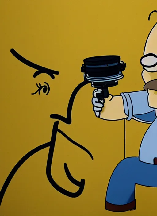 Prompt: film still of Homer Simpson as Walter White in Breaking Bad, 4k