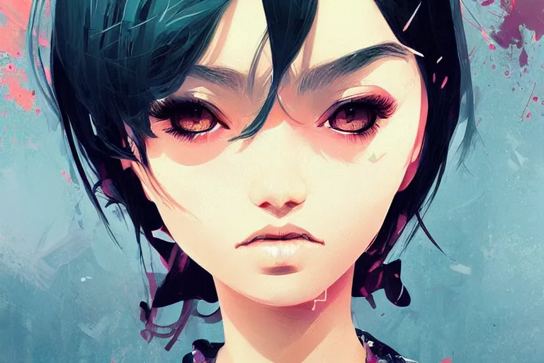 Prompt: portrait of a gangster girl, cute face, intricate, highly detailed, digital painting, official media, concept art, rich vivid colors, ambient lighting, sharp focus, illustration, art by wlop and ilya kuvshinov and makoto shinkai