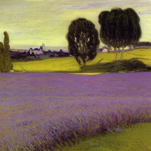 Prompt: field of lavender in france by james abbott mcneill whistler