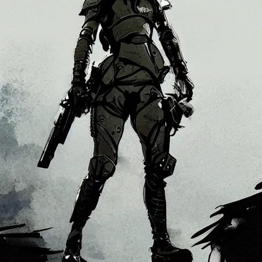 Prompt: fashion model emma watson wearing metal gear armour art by Hokusai by greg rutkowski by wlop high detail comic sharp vector lineart dramtic lighting artstation by trevor henderson by rossd raws cinematic
