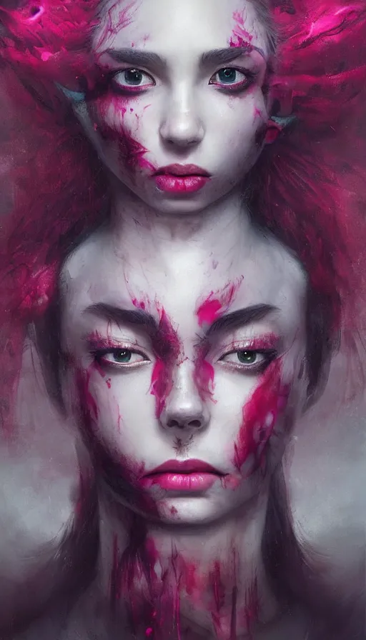 Image similar to shot of blaise girl with pouty aerochrome ( ( ( lips ) ) ), powerful, fungal, adorable, expressive eyes, kawaii playful pose of a dancer, greg rutkowski, charlie bowater, yuumei, stephen gammell, unreal 5, daz, hyperrealistic, dark, dynamic lighting, fantasy art, beautiful face