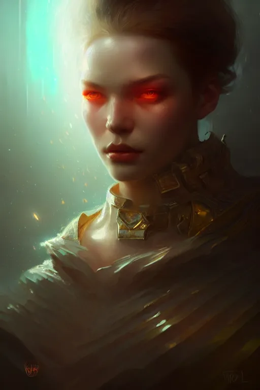 Image similar to concept art of sigismund dijkstra, fantasy art, highly detailed art, cinematic atmosphere, volumetric lighting, glow, trending on artstation, by wlop, by le vuong, by tom bagshaw by cd project red