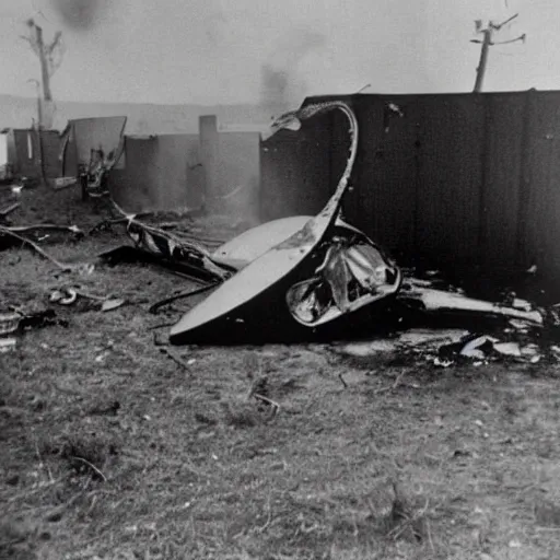 Image similar to 1 9 4 0's photo of the roswell ufo crash