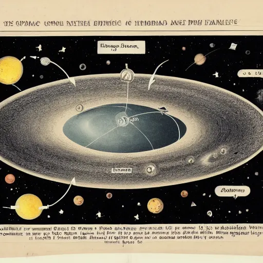 Prompt: vintage diagram of the universe showing how it was created by the space octopus