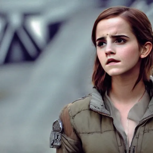 Image similar to beautiful still of Emma Watson in Stargate SG-1 in front of the stargate