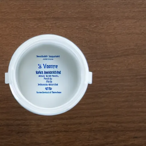 Prompt: a photo of sterile specimen cup full of yogurt, award winning