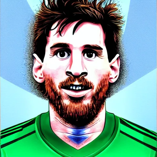 Image similar to portrait of muppet Lionel Messi