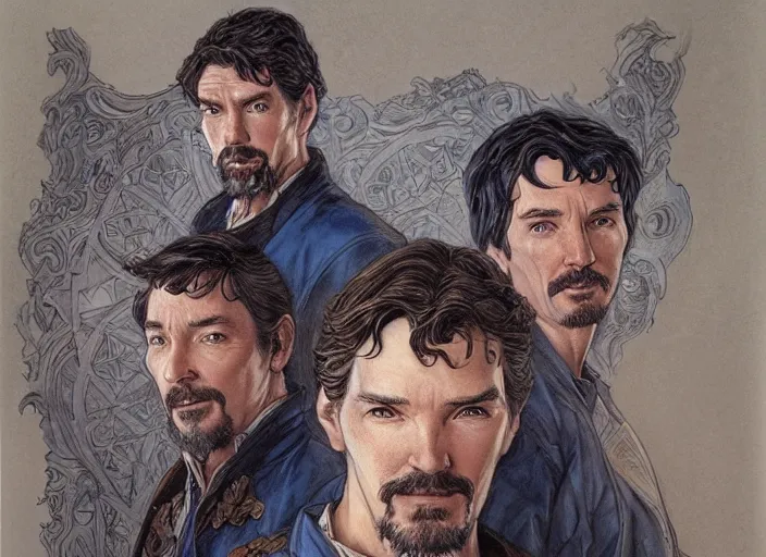 Image similar to a highly detailed beautiful portrait of stephen strange, james gurney, james jean