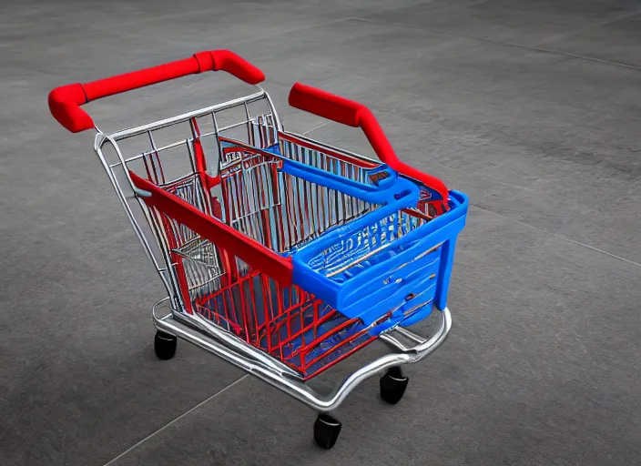 Image similar to gamer shopping cart, high resolution, high detail, 8 k