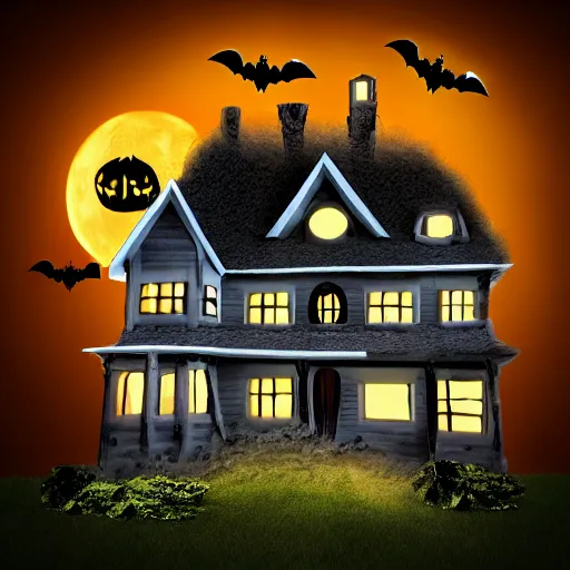 Image similar to create spooky house