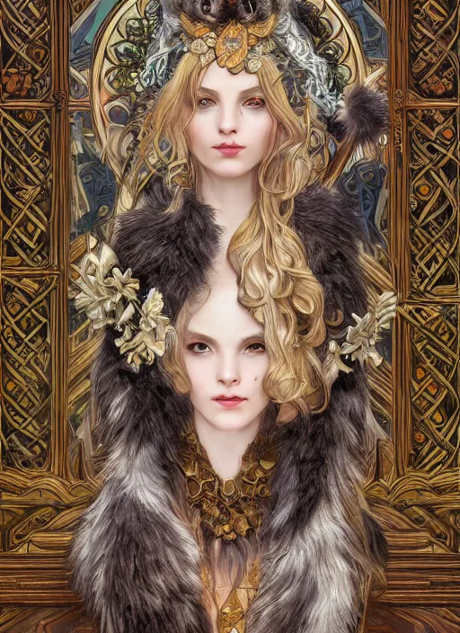 Prompt: a photograpic portrait of a anthropomorphic norse mythology mimosa wearing furry clothes, fantasy, intricate, elegant, highly detailed, digital painting, artstation, concept art, smooth, sharp focus, illustration, art by artgerm and H R Giger and alphonse mucha