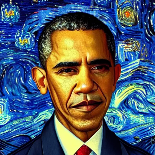 Image similar to a perfect fusion of Barack Obama and Joe Biden, style of Vincent Van Gogh, presidential fusion, mix of Biden and Obama, presidential cross, portrait, oil painting by Van Gogh, 4k photograph of painting