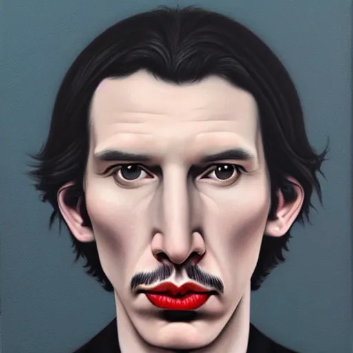 Prompt: portrait of adam driver by mark ryden