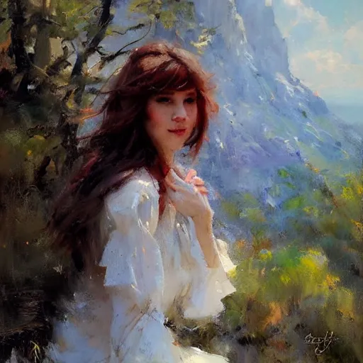 Image similar to a portrait of a character in a scenic environment by daniel f. gerhartz