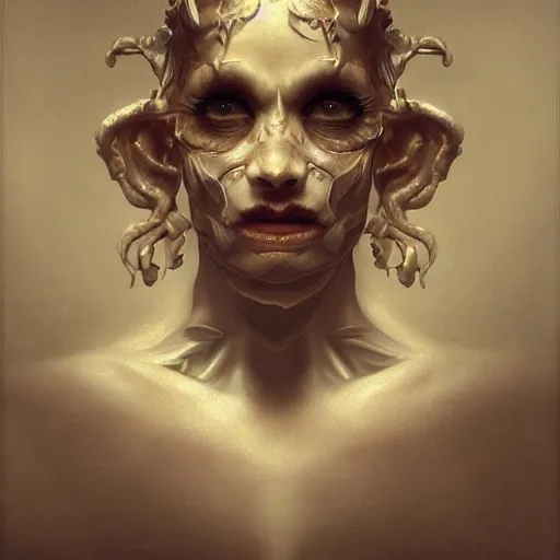 Image similar to horrifying baroque humanoid interface, 8 k, highly detailed, realistic, refined, bautiful, fine art photography, hyper realistic, in the style of greg rutkowski, by artgerm, by gustave dore, by marco turini, photorealistic, elegant, sharp focus, majestic, award winning picture, intricate, artstation,