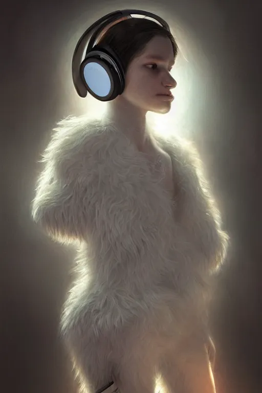 Prompt: a white cockapoo wearing headphones in a nightclub, anatomy, bathed in light, highly detailed, photorealistic, artstation, smooth, sharp focus, illustration, unreal engine 5, 8 k, art by artgerm and greg rutkowski and edgar maxence