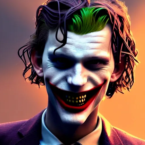 selfie of tom holland as young joker, fine detailed | Stable Diffusion