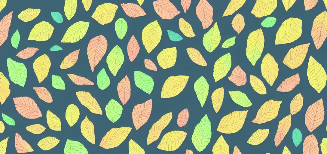 Prompt: pattern of animal crossing leaves, chill vibe, colorful
