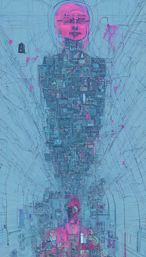 Image similar to stockholm city portrait of a beautiful world, by james jean and beeple