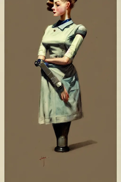 Image similar to ( ( ( ( ( 1 9 5 0 s retro future android robot nurse. muted colors., ) ) ) ) ) by jean - baptiste monge,!!!!!!!!!!!!!!!!!!!!!!!!!