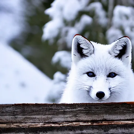 Image similar to cute white fox in the snow