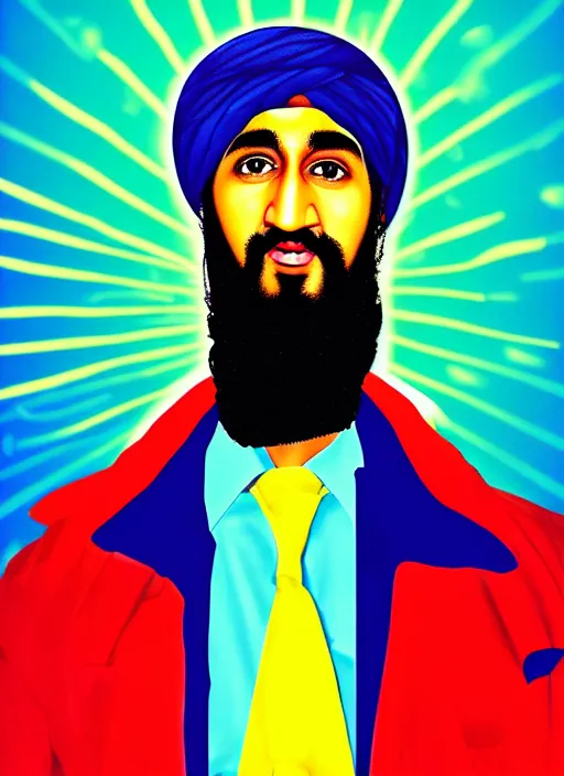 Image similar to nake d bin laden. pop art, no duplicate image, glowing lights, highly detailed, digital painting, artstation, concept art, smooth, sharp focus, illustration, art by richard hamilton and mimmo rottela