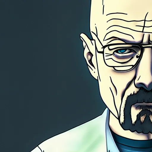 Prompt: Walter white, anime, detailed, dark, sad, 4k