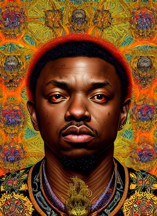 Image similar to : k-dot fantasy, fantasy magic,  , intricate, sharp focus, illustration, highly detailed, digital painting, concept art, jahbu art and Paul lewin and kehinde wiley, masterpiece