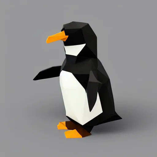 Prompt: low-poly penguin