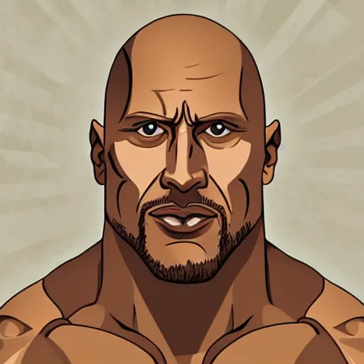 Image similar to A portrait of Dwayne Johnson, in the style of Mappa,