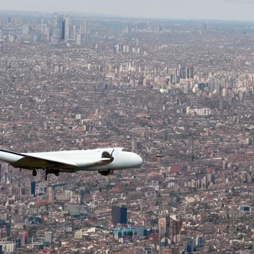 Image similar to huge ugly old man flying above the city