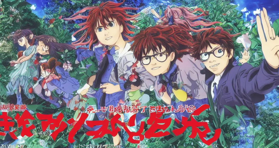 Image similar to Enchanted and magic forest, by Hideaki anno