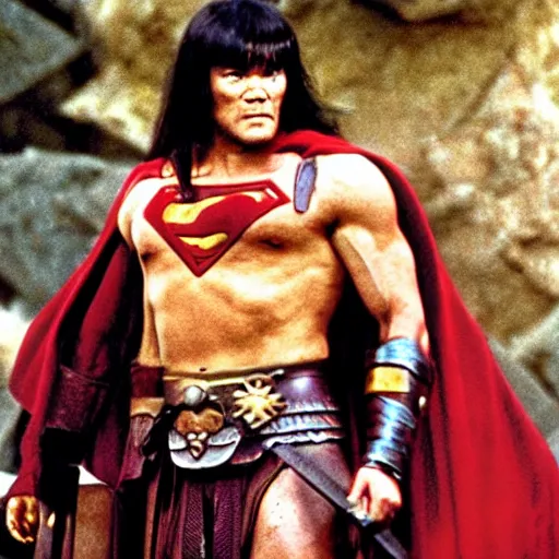 Image similar to photo conan the barbarian as superman