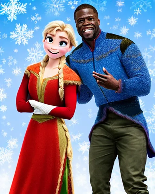 Image similar to Kevin Hart as a character in Frozen