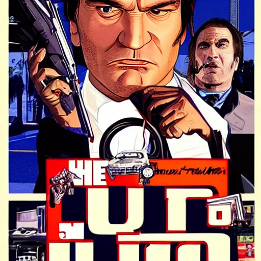 Image similar to quentin tarantino in style of gta