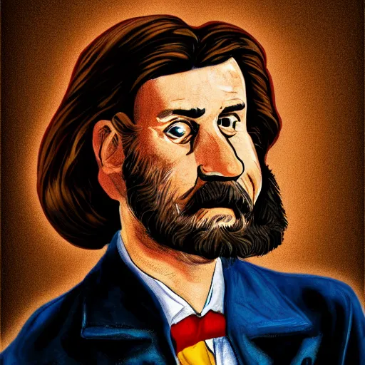 Image similar to portrait of dr. livesey from the soviet cartoon treasure island, highly detailed, centered, digital painting