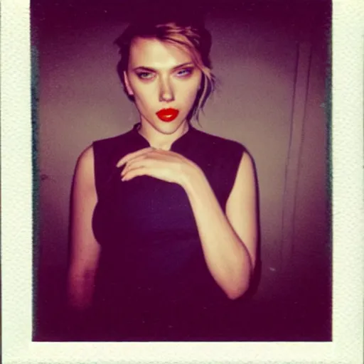 Image similar to polaroid image of scarlett johansson at home