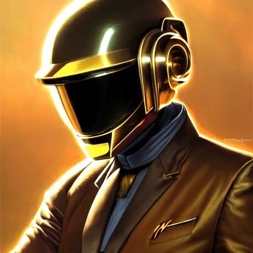 Image similar to Daft Punk, fantasy D&D character, portrait art by Donato Giancola and James Gurney, digital art, trending on artstation