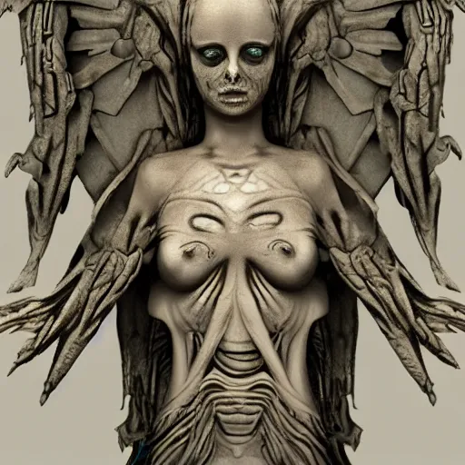 Prompt: an angel in the style of a H.R. Giger