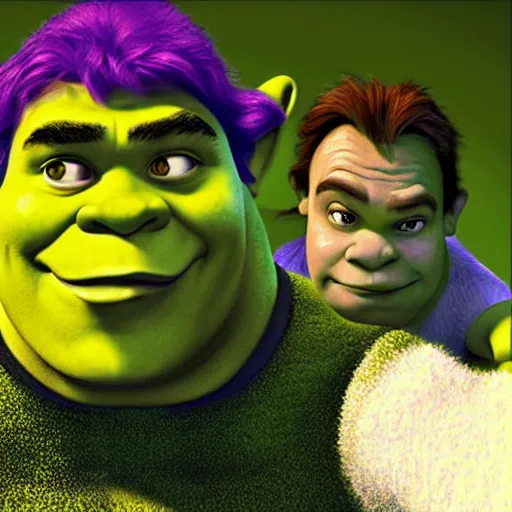 Image similar to Shrek, directed by christopher nolan