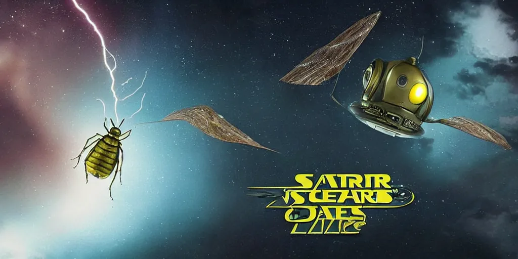 Prompt: lightning bug descendant 1 million in the future is a quadruped with big eyes. the bug wears a spacesuit, and explores the cosmos in a bug - shaped spaceship. science fiction blockbuster movie bugs save the planet or the bug from saturn, blade runner, rogue one