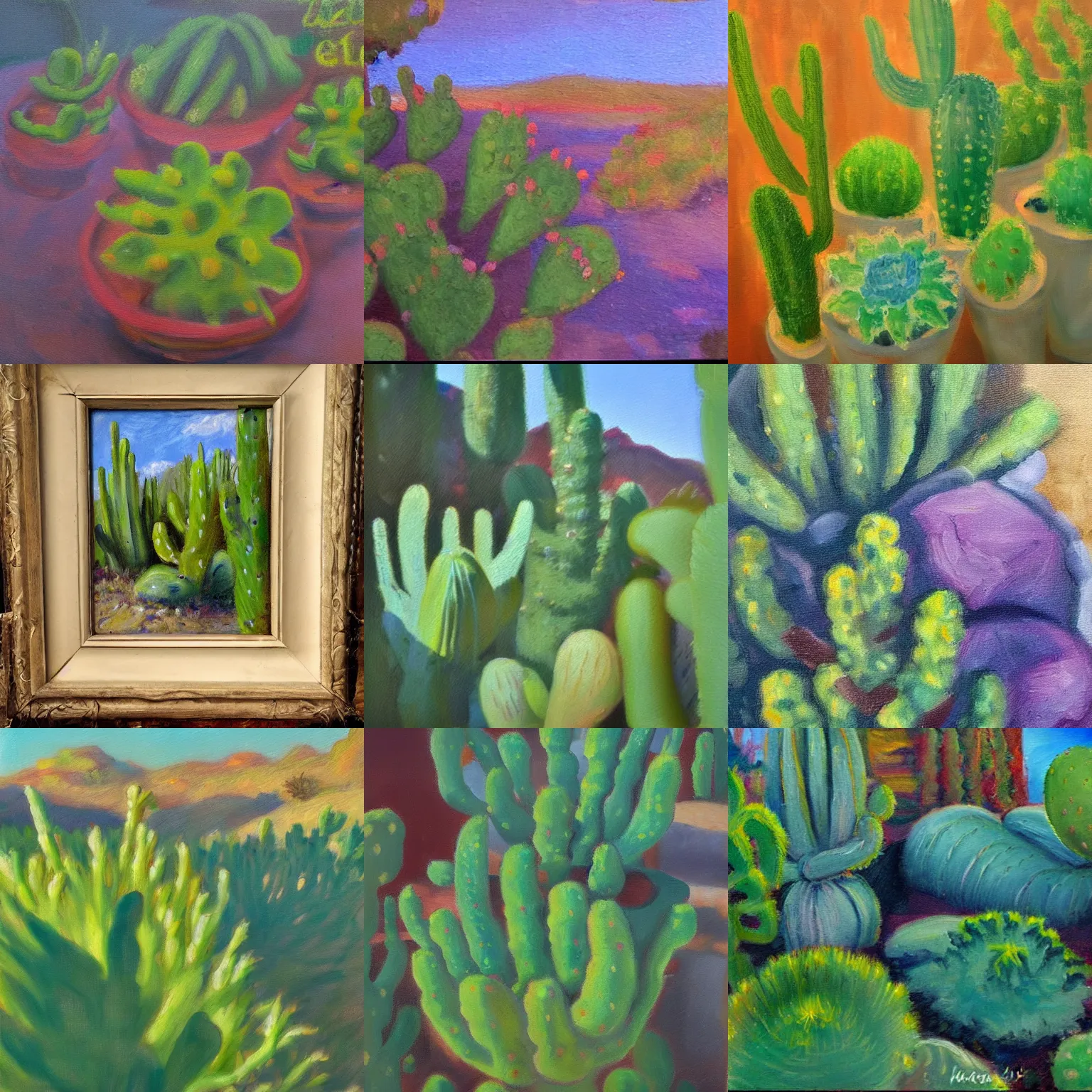 Prompt: An impressionist oil painting of  💩🌵