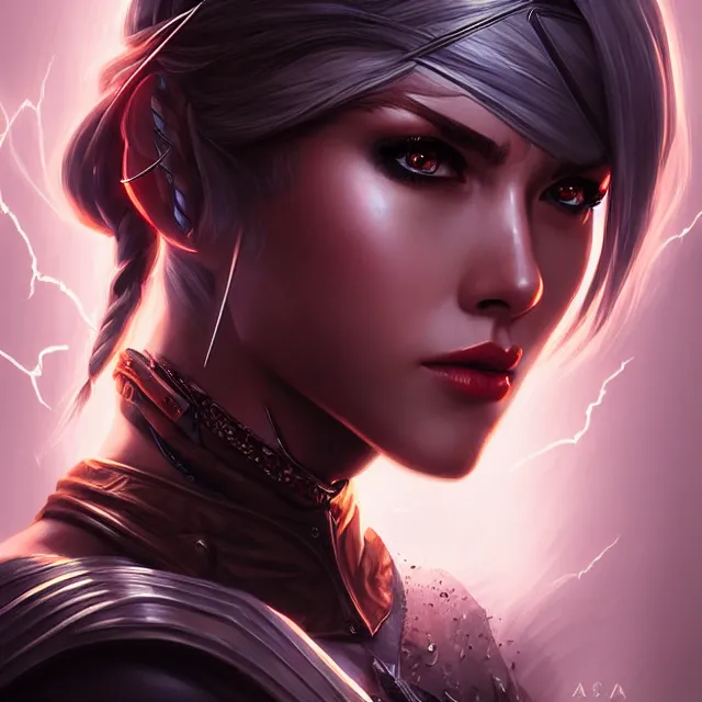 Prompt: beautiful assassin with lightning powers, highly detailed, 4 k, hdr, smooth, sharp focus, high resolution, award - winning photo, artgerm, photorealistic