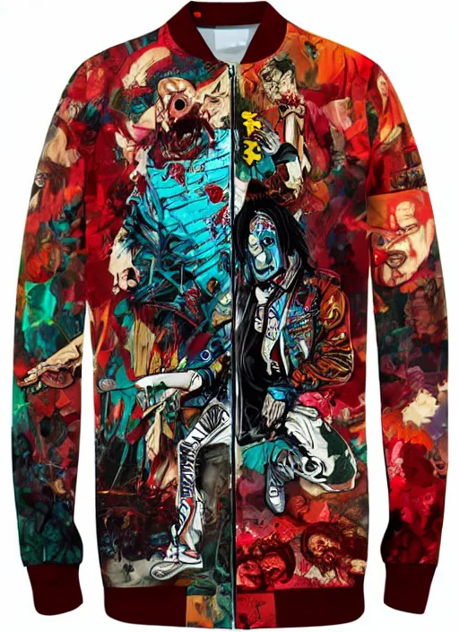 Image similar to zombie leather jacket full body hiphop streetwear drip, tristan eaton, victo ngai, artgerm, rhads, ross draws